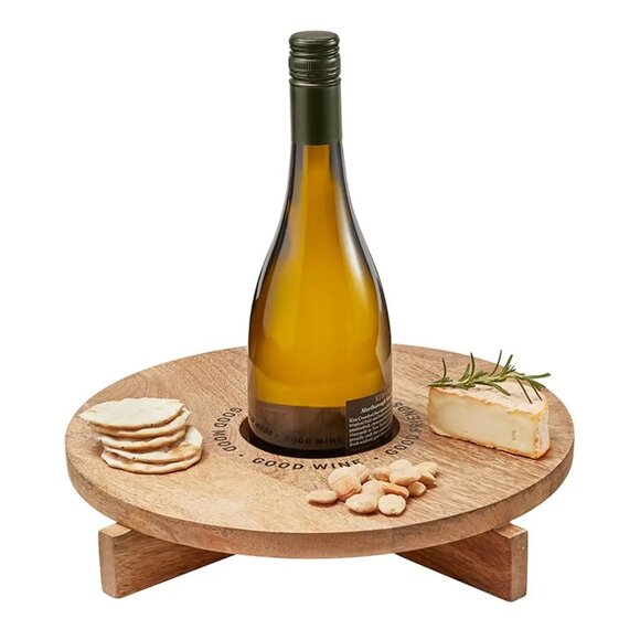 NWT Santa Barbara Design Studio Wine Holder Cheese Board - Picture 2 of 3